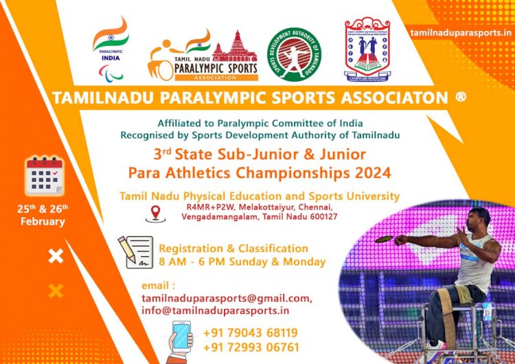 3rd State Sub Junior & Junior Para Athletics Championship 2024